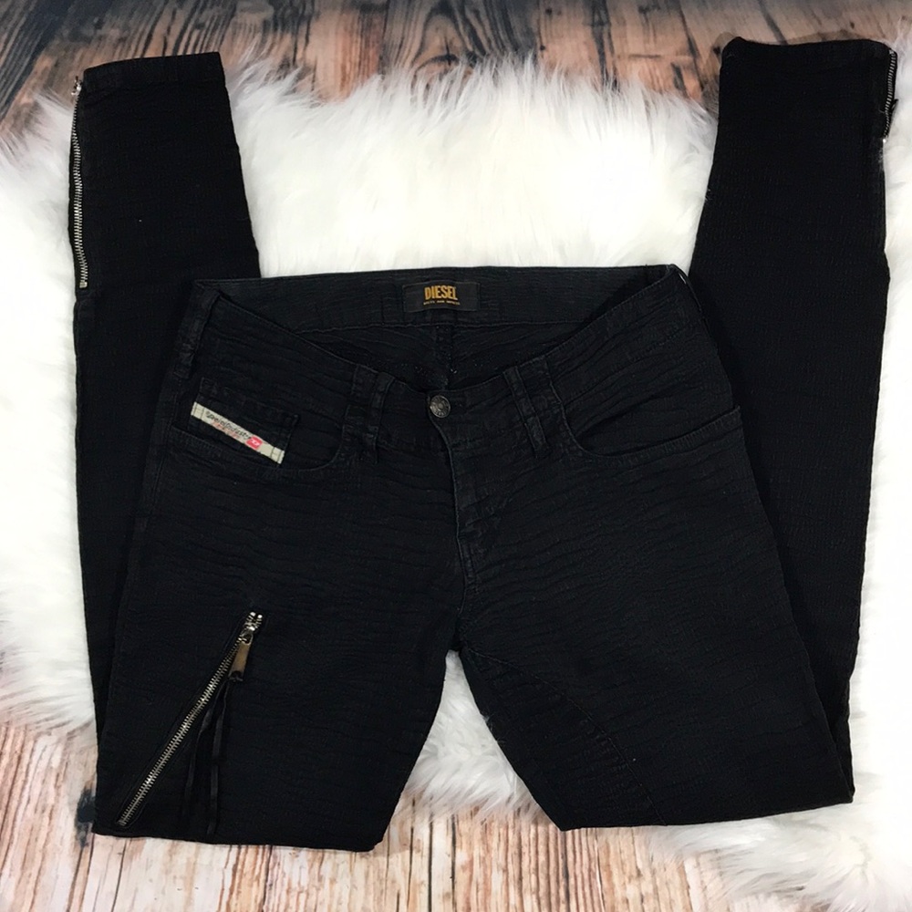 Diesel Black Gold Label Textured Moto Legging